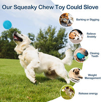 2 Pack Indestructible Squeaky Dog Balls for Aggressive Chewers - Azure - image 4