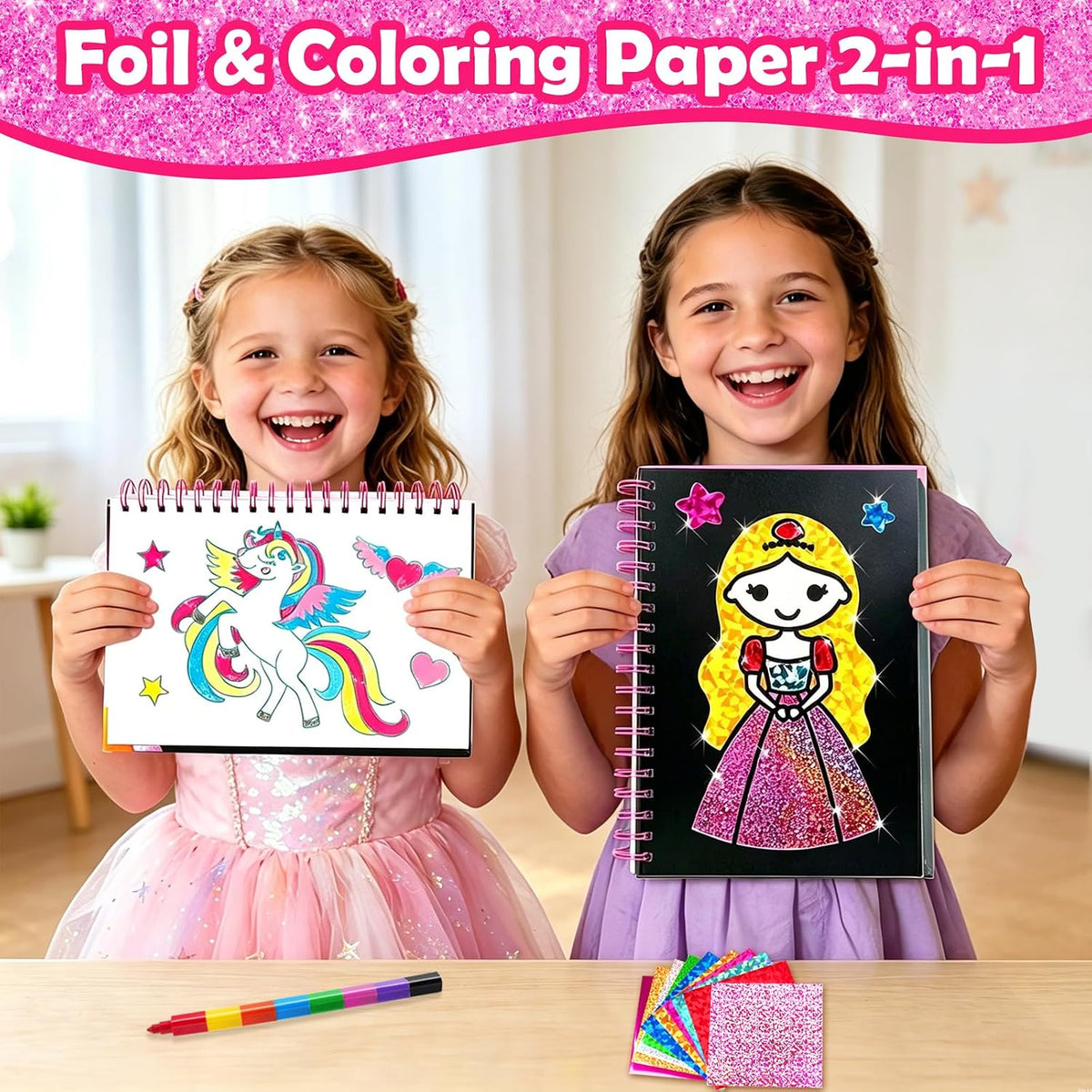 FUNNYB&G Foil Art Craft Kit for Kids - Princess - image 2