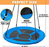 TURFEE 40 inch Saucer Tree Swing 900Lb Weight Capacity - Blue - image 3