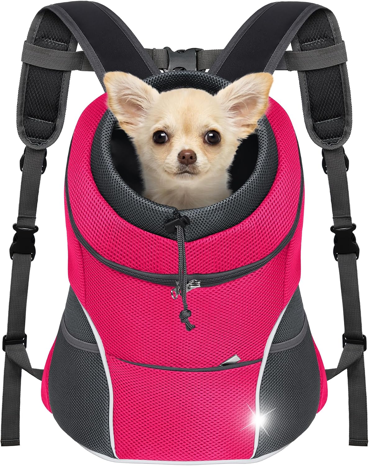 Dog Front Carrier Backpack, Adjustable Breathable Dog Backpack – Essentials for Dogs - Rose / Medium (4.5-8lbs)