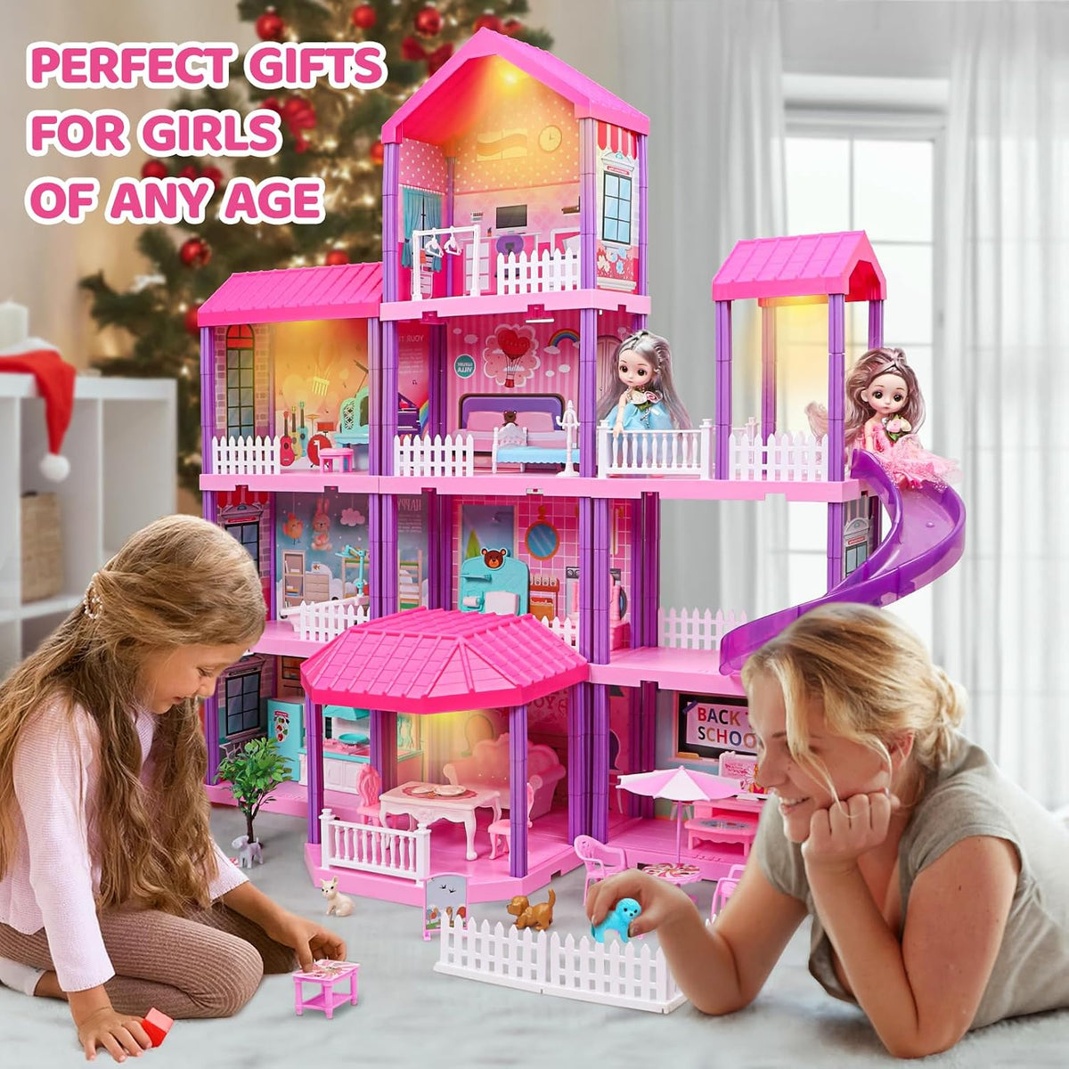 beefunni Doll House, Dollhouse with 4 Stories-11 Rooms - image 4