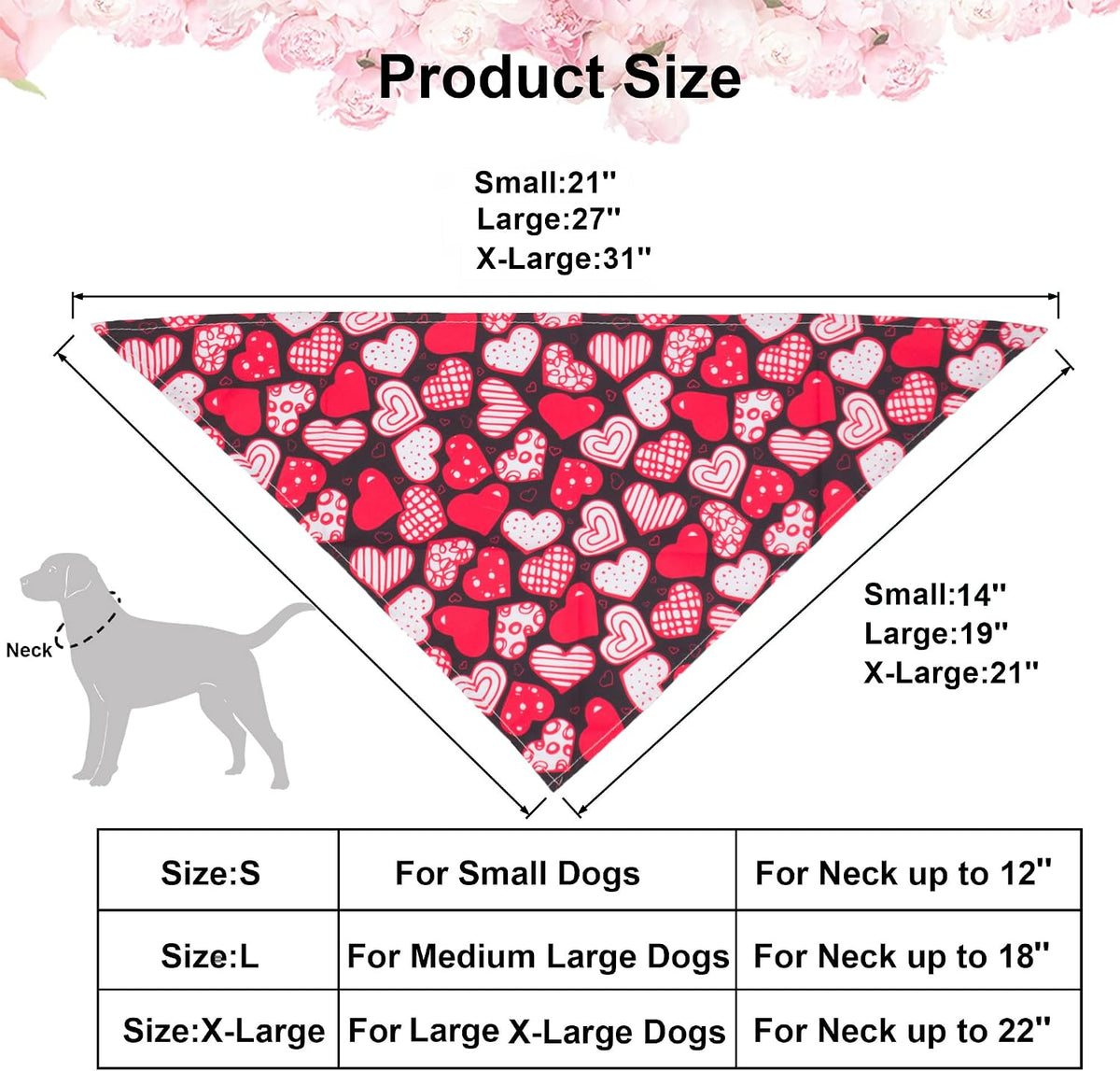 Halloween Dog Bandanas, L - X-Large / Valentine - image 4