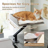 PAWZ Road Cat Desk Bed 360°Rotating Supports to 50 Lbs Cozy Nest - Gray / Wooden - image 4