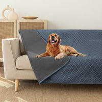 Waterproof Dog Blanket, Soft Reversible Throw for Couch & Bed Protection – Essentials for Dogs - Blue+grey / 52x82 Inch (Pack of 1)