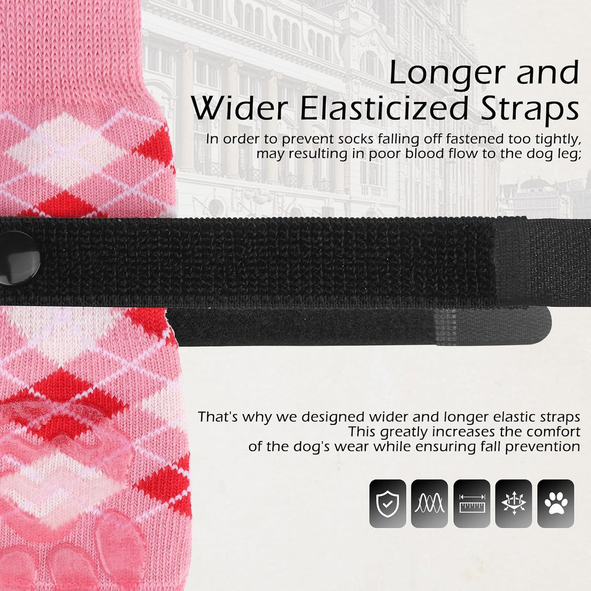 EXPAWLORER Dog Socks to Prevent Licking Paws - Small / Pink - image 4