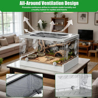 Folding Reptile Travel Terrarium Tank 17" × 12" × 10" – Essentials for Reptiles And Amphibians - 17" x 12" x 10" - image 2