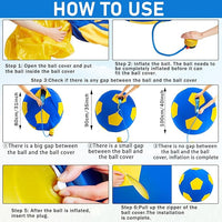 40inch Giant Herding Ball with Ball Cover Anti Burst Please Watch VCR for How to Inflation Horse Toys for Horses Stall Entertainment Play, Pump Included(Yellow,Stylish)