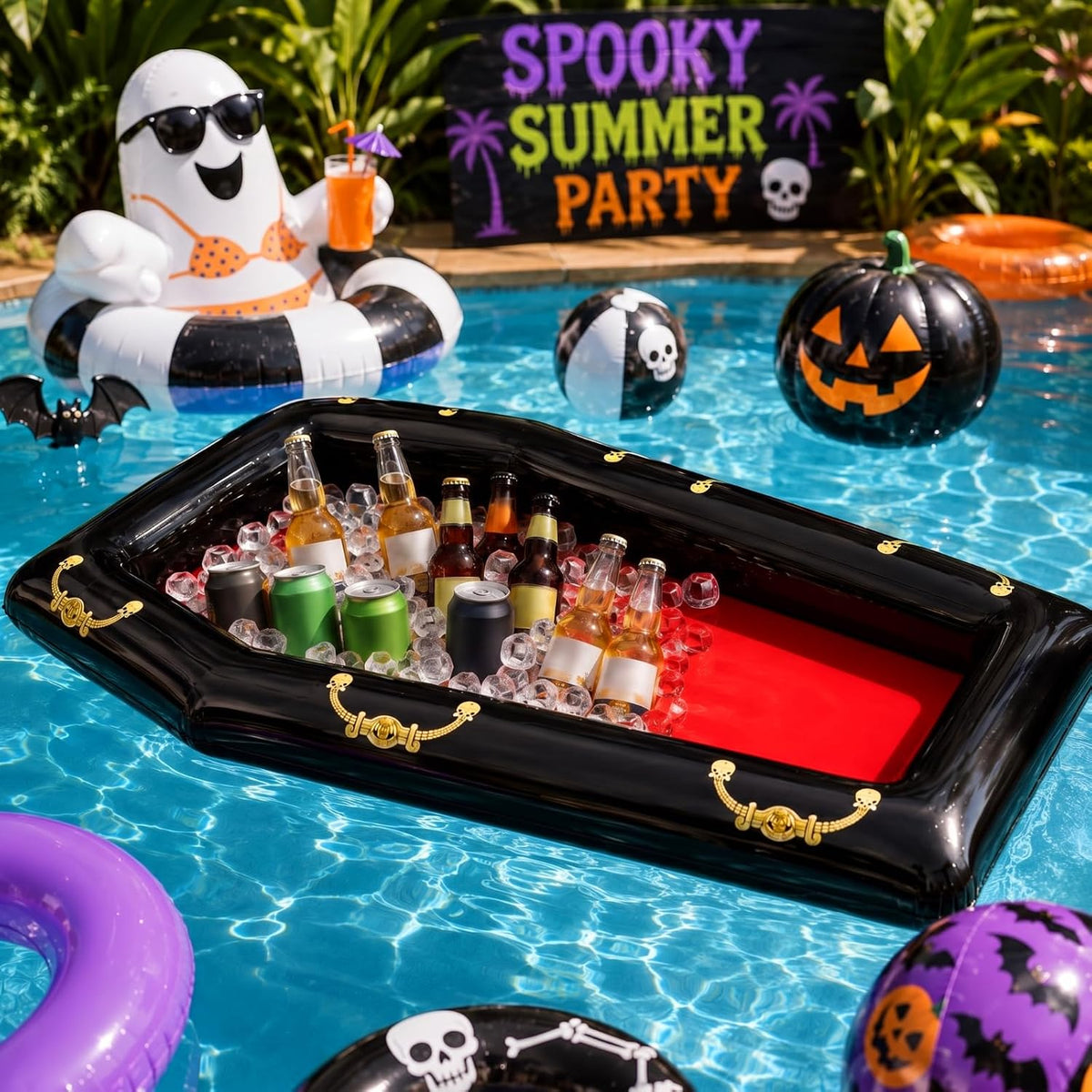 Aoriher 1 Pack 52" Halloween Inflatable Coffin Cooler Fake Coffin - Red / 1 - image 4