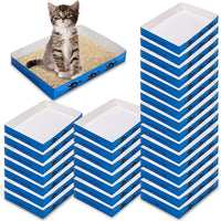 Amyhill 30 Pack Disposable Cat Litter Box Paper Pet Trays - Royal Blue
