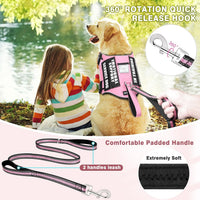Service Dog Vest Harness and Leash Set+10 Patches - Medium / Pink - image 3