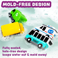 Tub Works Vehicles Bath Cars Mold Free Bath Toys, Sealed - City Cars - 12pk - image 4