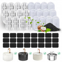 DOOOB Ceramic Cat Water Fountain - 24 Filters + 24 Sponges