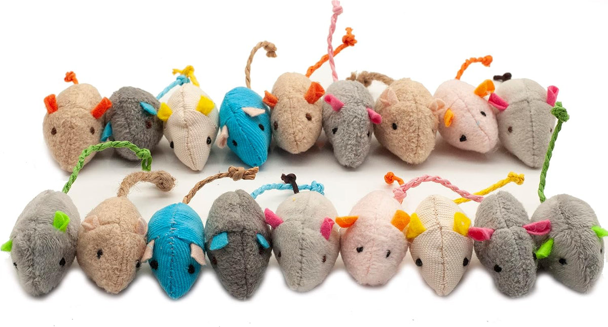 Fashion's Talk Cat Mice Toy 18-Pack Plush Catnip-Filled Mice Toys