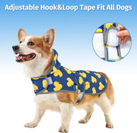 Dog Raincoat, Waterproof Dog Rain Jacket with Hood - Navy Blue Duck / Large - image 4