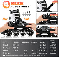2PM SPORTS Adjustable Inline Skates for Kids, Youth and Adults – Fun for Kids & Family - D Black / Medium - Big Kid (13C-4 US) - image 3