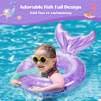 MoKo Pool Floats, Mermaid Inflatable Swim Tubes Floaties – Fun for Kids & Family - Purple / 70# - image 2