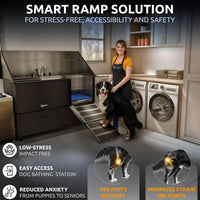 Professional Dog Washing Station 304 Stainless Steel Pets Grooming Tub – Essentials for Dogs - Black, Right Ramp, 2 Drawer / 61 Inches - image 3