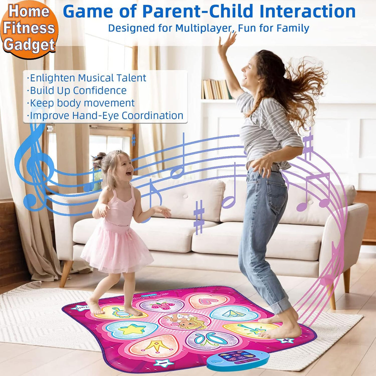 SUNLIN Dance Mat for Girls Ages 3-8 - Pink - image 3