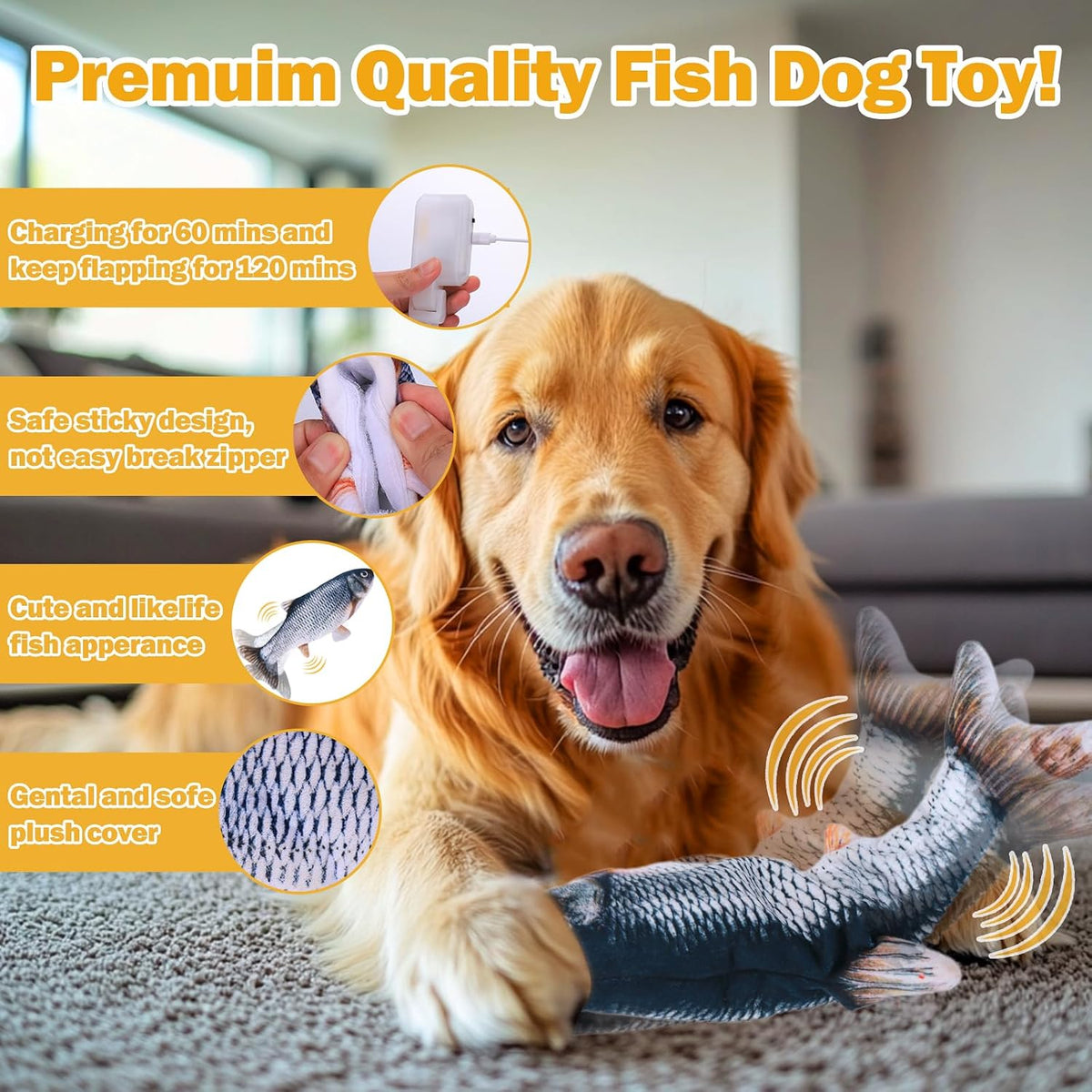 Mity rain Interactive Lobster Dog Toy – Essentials for Dogs - Fish - image 4