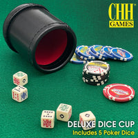 CHH Deluxe Leather-Like Dice Cup with 5 Poker Dice - image 2