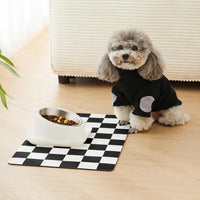 Checkered Dog Feeding Mat - 19"L x 12"W / Black - image 2