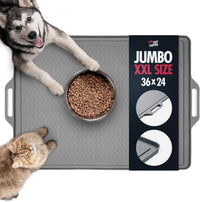 Tuff Pupper 36x24 XXL Dog Feeding Mat for Food and Water - Gray / XX-Large - 36" x 24"