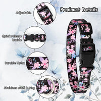 5 Pack Reflective Goat Collars with Bells, Anti-Lost Pet Collar - Floral+Groovy Pattern - image 4