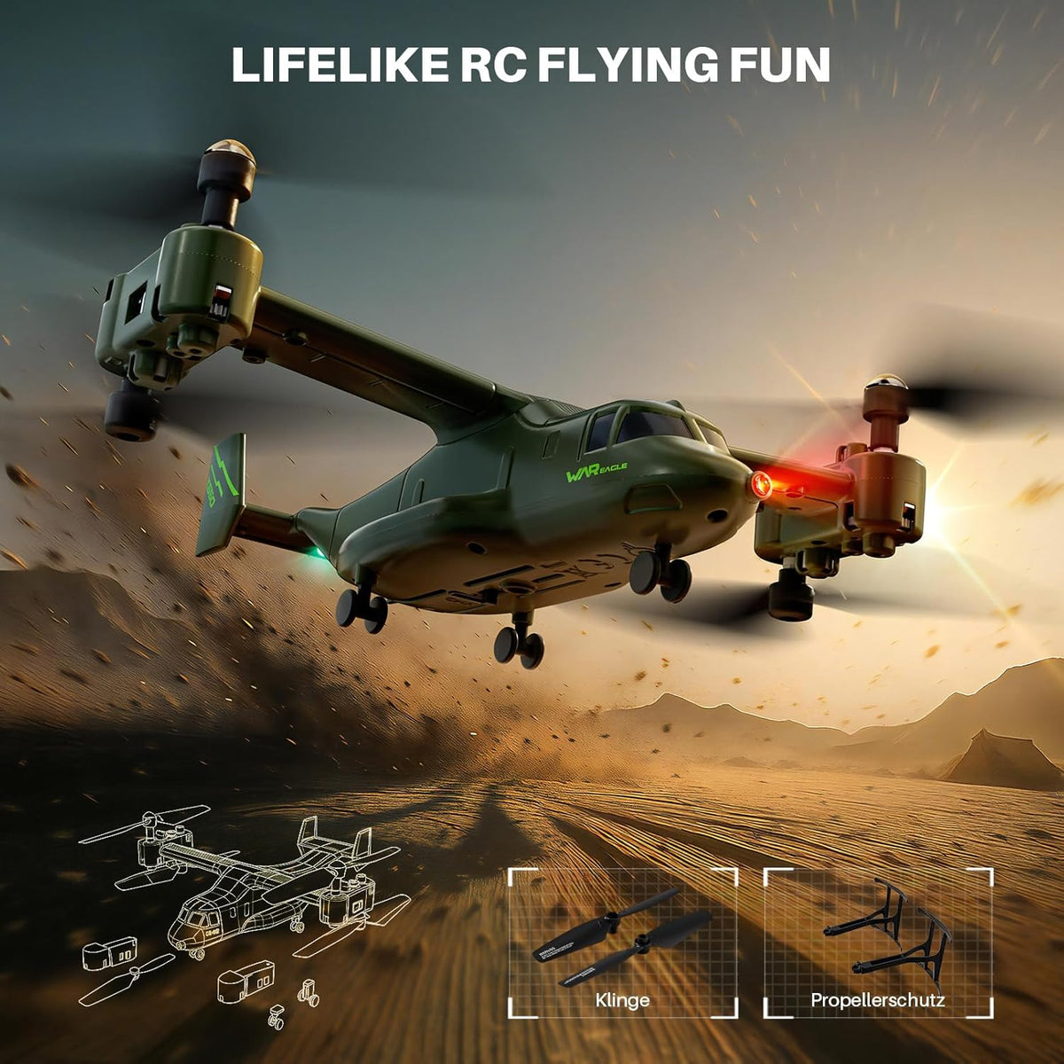SYMA X550 RC plane, a military style 4-channel tiltrotor for beginners - view 2