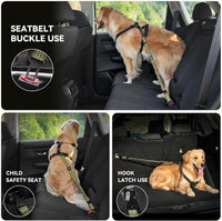 Pawaboo 2Pack Dog Car Seatbelt - Army Green + Black - image 4