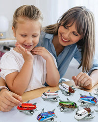 Vileafy 18 pack of mini pull back toy airplanes with metal bodies in mixed colors - view 8