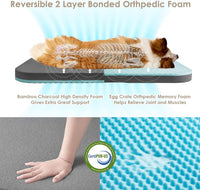 EHEYCIGA Orthopedic Foldable Human Dog Bed, 72x44x11 - 72x44x11(Folded 44x36) / Camel - image 3