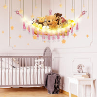 CERETIA Stuffed Animal Hammock Large Corner Plushie Net Storage - Pink / Large-(Package of 2) - image 3