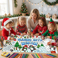 Dvbonike Jumbo Mandala Coloring Poster Giant Flower DIY Drawing Paper - Winter (including mini-games) - image 4