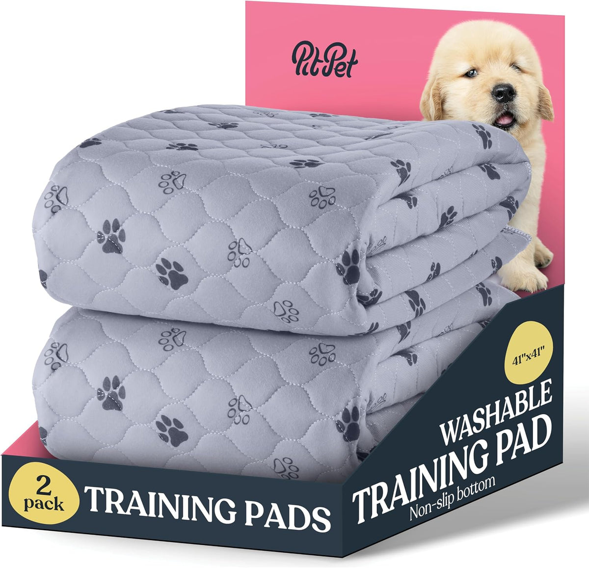 Super Absorbent Washable Pee Pads for Dogs - Rectangular - Gray / 41x41