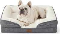 Bedsure Orthopedic Dog Bed Medium Size Dogs - Washable Medium Dog Cat Bed Waterproof, Comfort Pet Couch Sofa with Washable Removable Cover, Pets Bed with Nonskid Bottom, Argyle Black-Checks, 28"