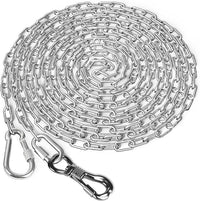 Tresbro Heavy Duty Dog Chains for Outside, 20FT Stainless Steel Tie Out Cable with Swivel Hook for Small Medium Dogs, Metal Chew Proof Pet Runner Chain Leash Lead for Outdoor Camping Hiking Yard, 3MM