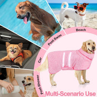 Unicorn Catcher Dog Bathrobe Super Absorbent Quick Drying Robe - X-Large / Pink - image 4