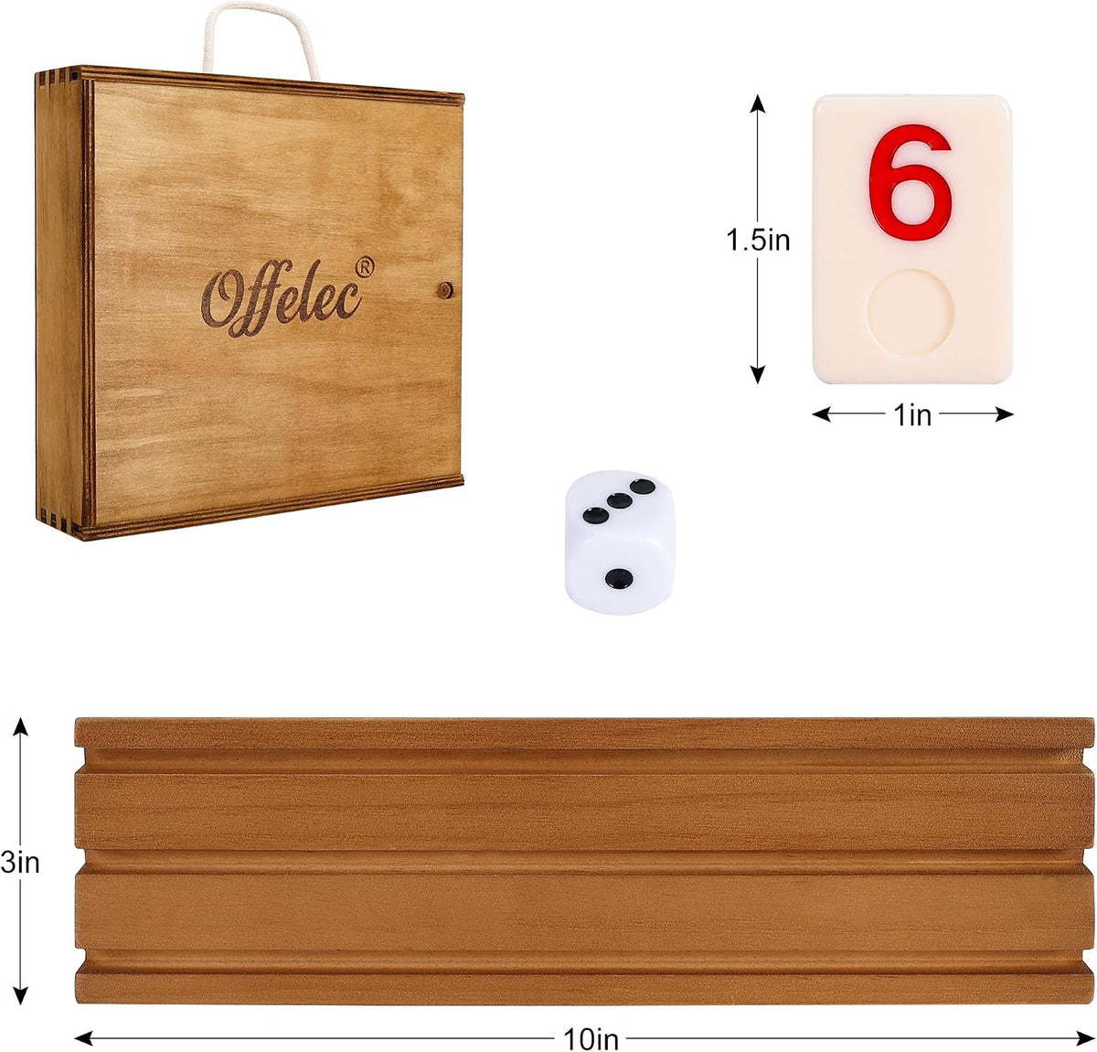 Offelec Double Six Dominoes Set - Rummy Game With Wooden Box - image 4