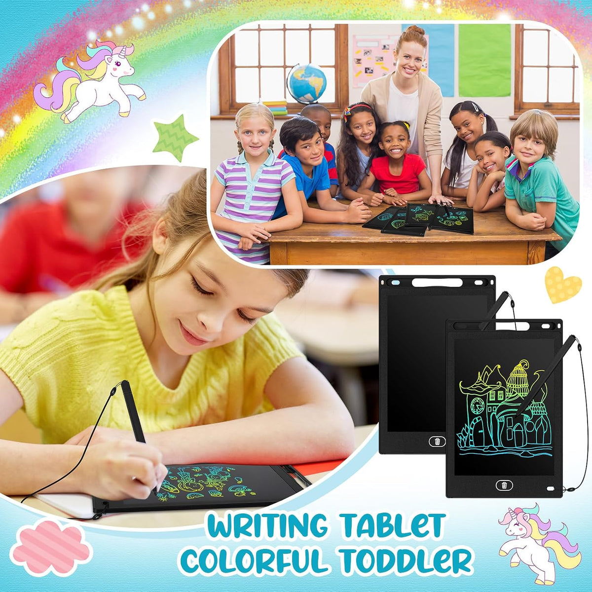 Tinlade 12 Pack LCD Writing Tablet for Kids - Black / 8.5 Inch - image 3