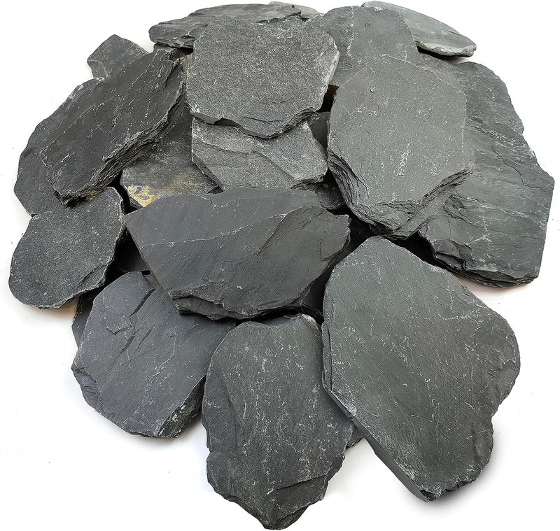 Slate Rock for Aquarium, 5-7 Inch Polished Natural Stone Rocks – Essentials for Fish - 40 lbs / 5-7 Inch