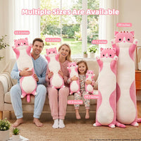 Cute Long Cat Plush Body Pillow, Soft Stuffed Animals 19.7 Inch – Fun for Kids & Family - Pink / 19.7 inches - image 2