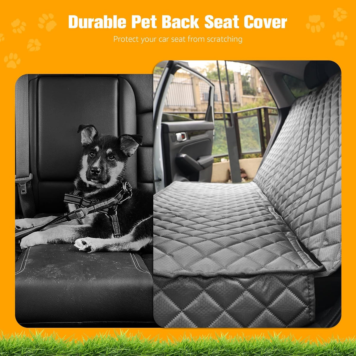 Waterproof Scratchproof Pet Bench Seat Covers for Cars, SUVs – Essentials for Dogs - gray / Medium-52"W - image 3