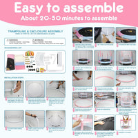 VGMiu 60" Trampoline for Kids - Blue Pink / 5FT - image 3
