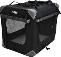 EliteField 4-Door Folding Soft Dog Crate with Curtains – Essentials for Dogs - Black / 30.0"L x 21.0"W x 24.0"H - image 2