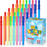 Inscraft 40 pack 14 inch big bubble wands in 8 colors