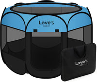 Love's cabin Pet Puppy Dog Playpen - Blue / 38.0"L x 38.0"W x 23.0"H