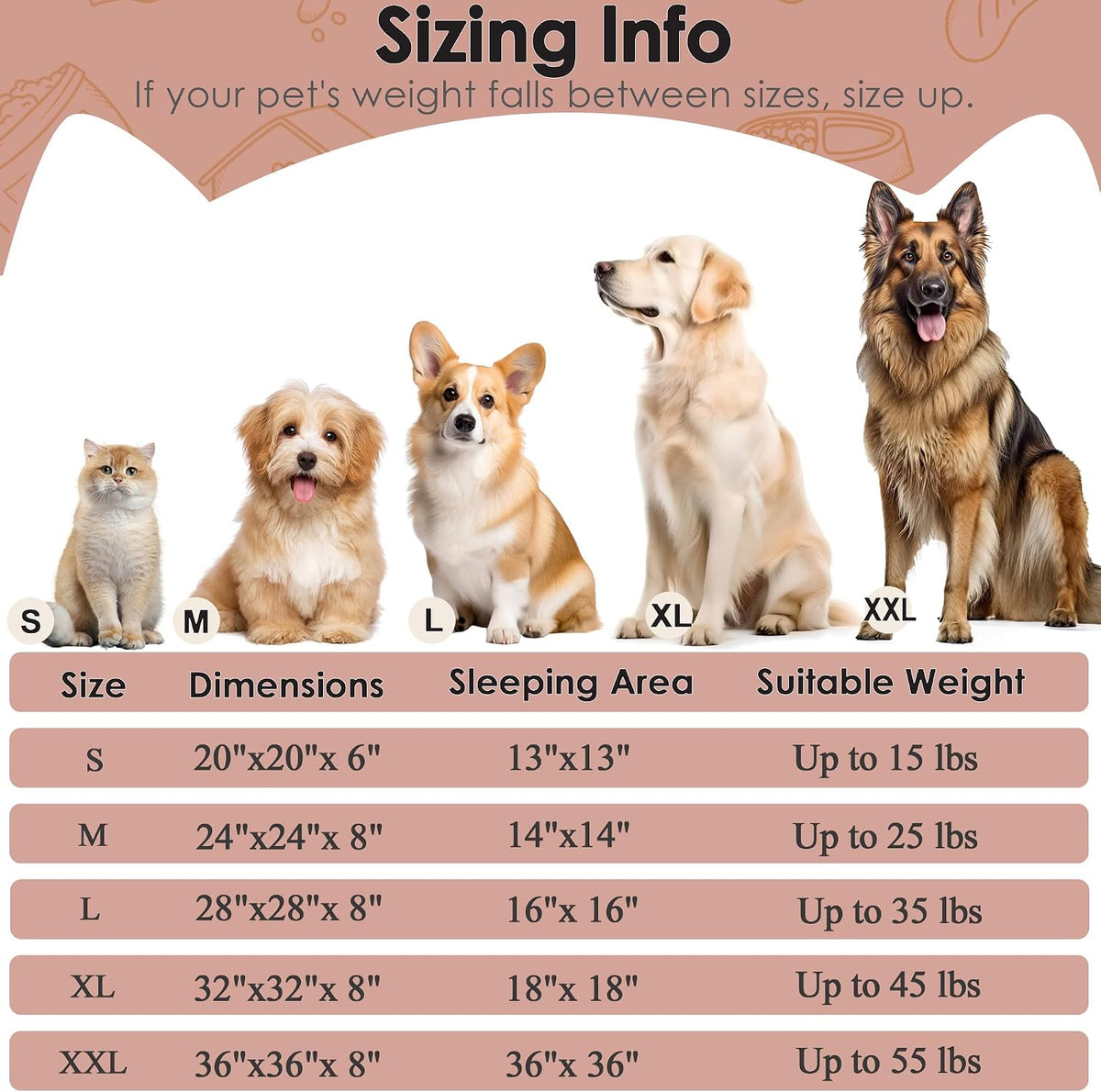 Hoewina Dog & Cat Bed for Indoor Cats - Pink / 32.0"L x 32.0"W x 8.0"Th - image 2