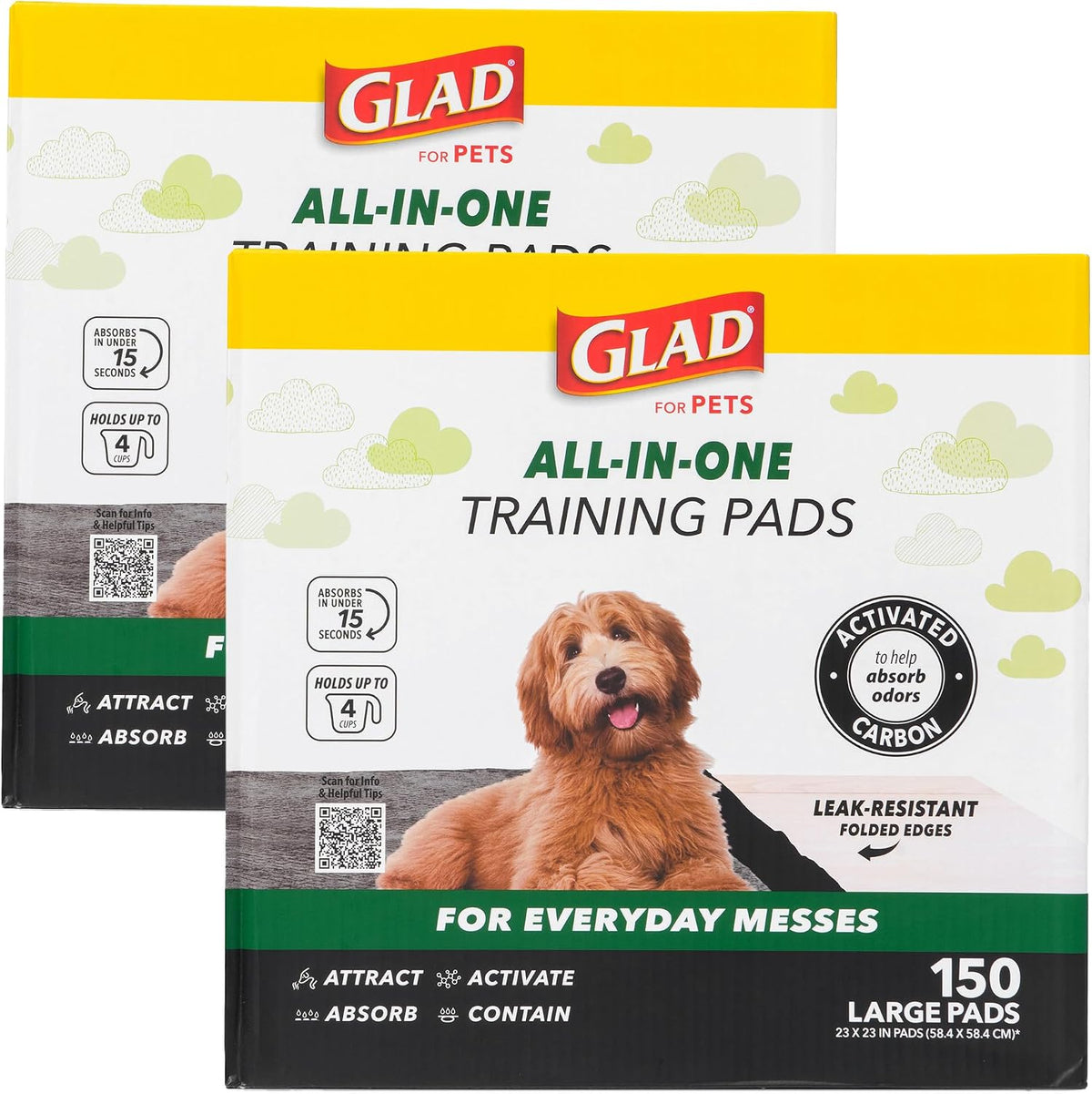 Glad for Pets, Activated Carbon Disposable, Dog Pee Pads - Large / 300.0