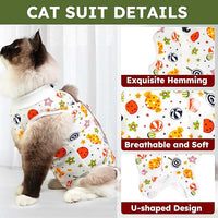 Cat Recovery Suit for Spay Abdominal Wounds, Breathable Cat Onesie for Cats After Surgery Female, Kitten Surgical Recovery Suit Female Cone of Shame Alternative for Cats Anti Licking