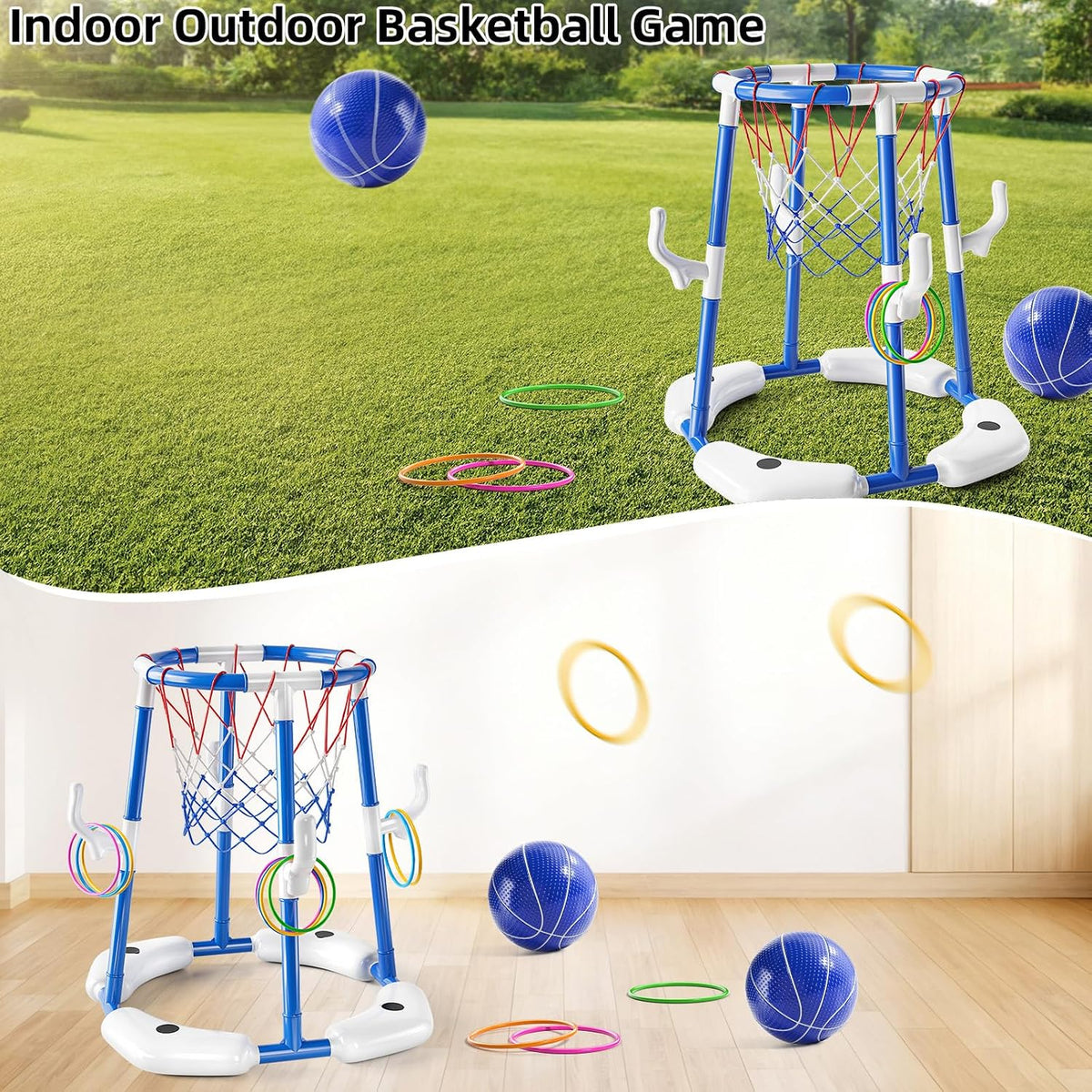 NIPLOOOW Pool Basketball Hoop - Floating Basketball Hoop-Blue - image 4
